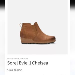 Sorel Evie II Brown Leather Ankle Booties Size EU37.5 / US 6.5